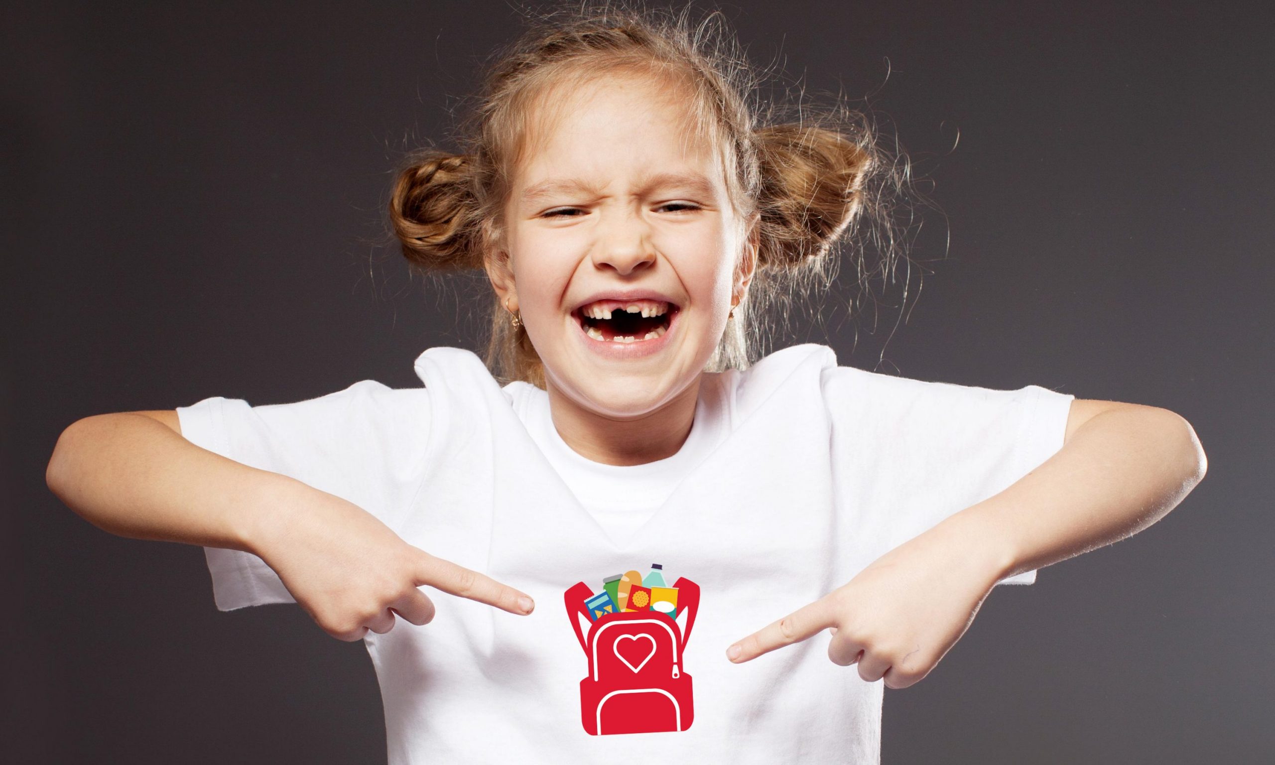 Tshirt Slide Picture of girl pointing to her t-shirt