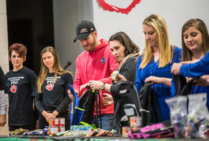 Dale Earnhardt Jr. packs backpacks at North Carolina school