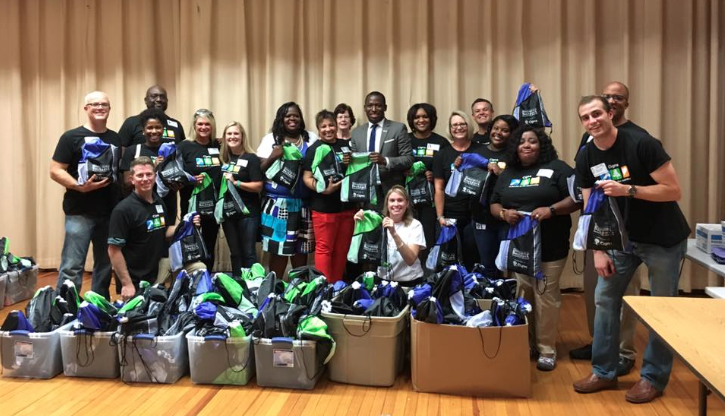 Richmond Raceway Volunteers with Mayor Levar Stoney to Support National Blessings in a Backpack Day