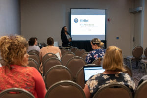 Conference attendees at a meeting