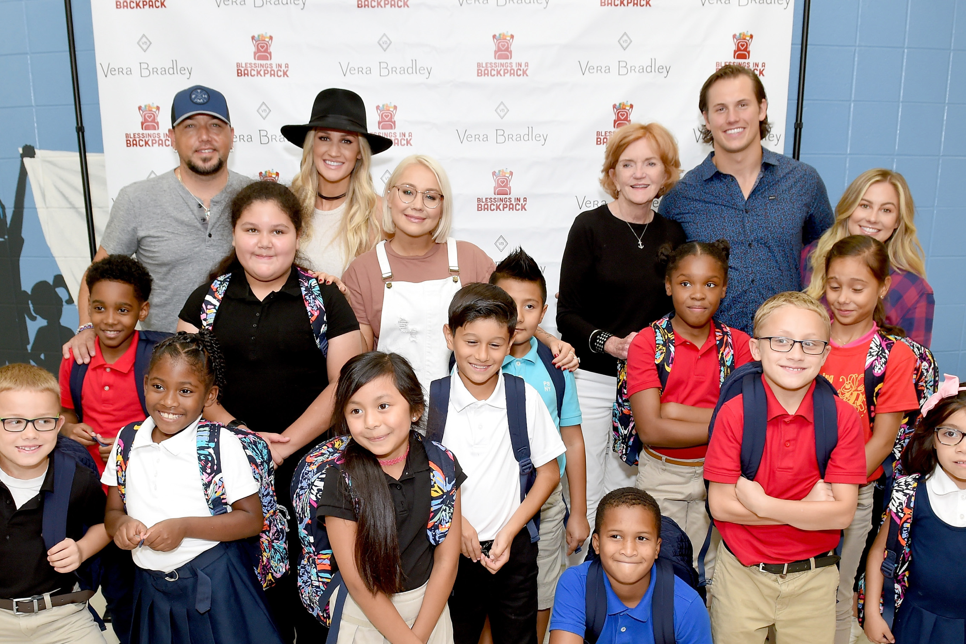 Jason Aldean & Wife Brittany Host Vera Bradley x Blessings in a Backpack Elementary School Charity Event