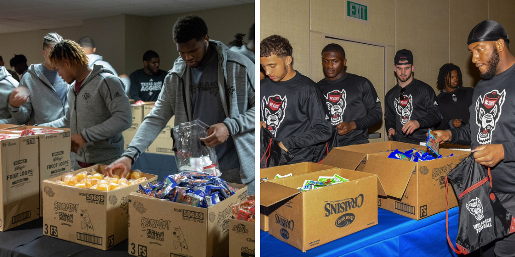 Teams Facing Off In The TaxSlayer Gator Bowl Volunteer With Blessings in a Backpack