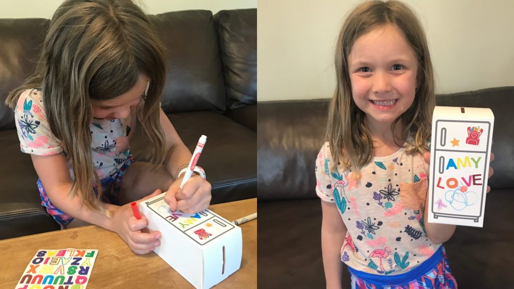 Girl and piggy bank