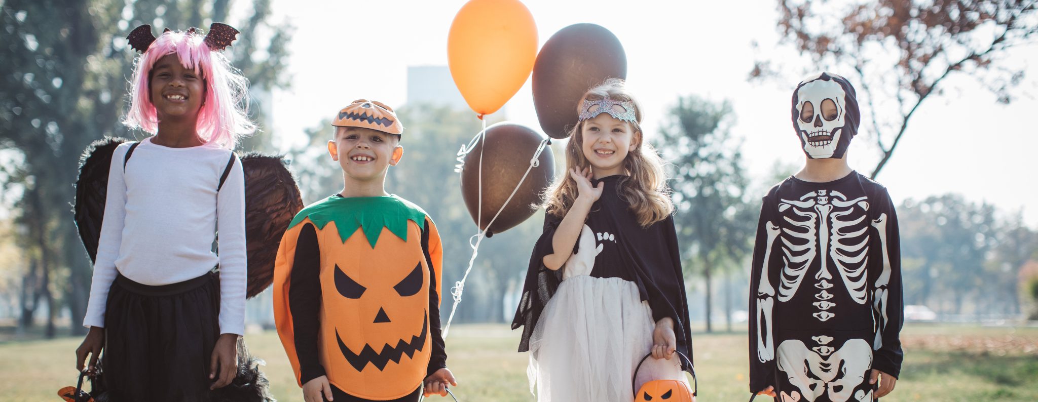 kids in halloween costumes