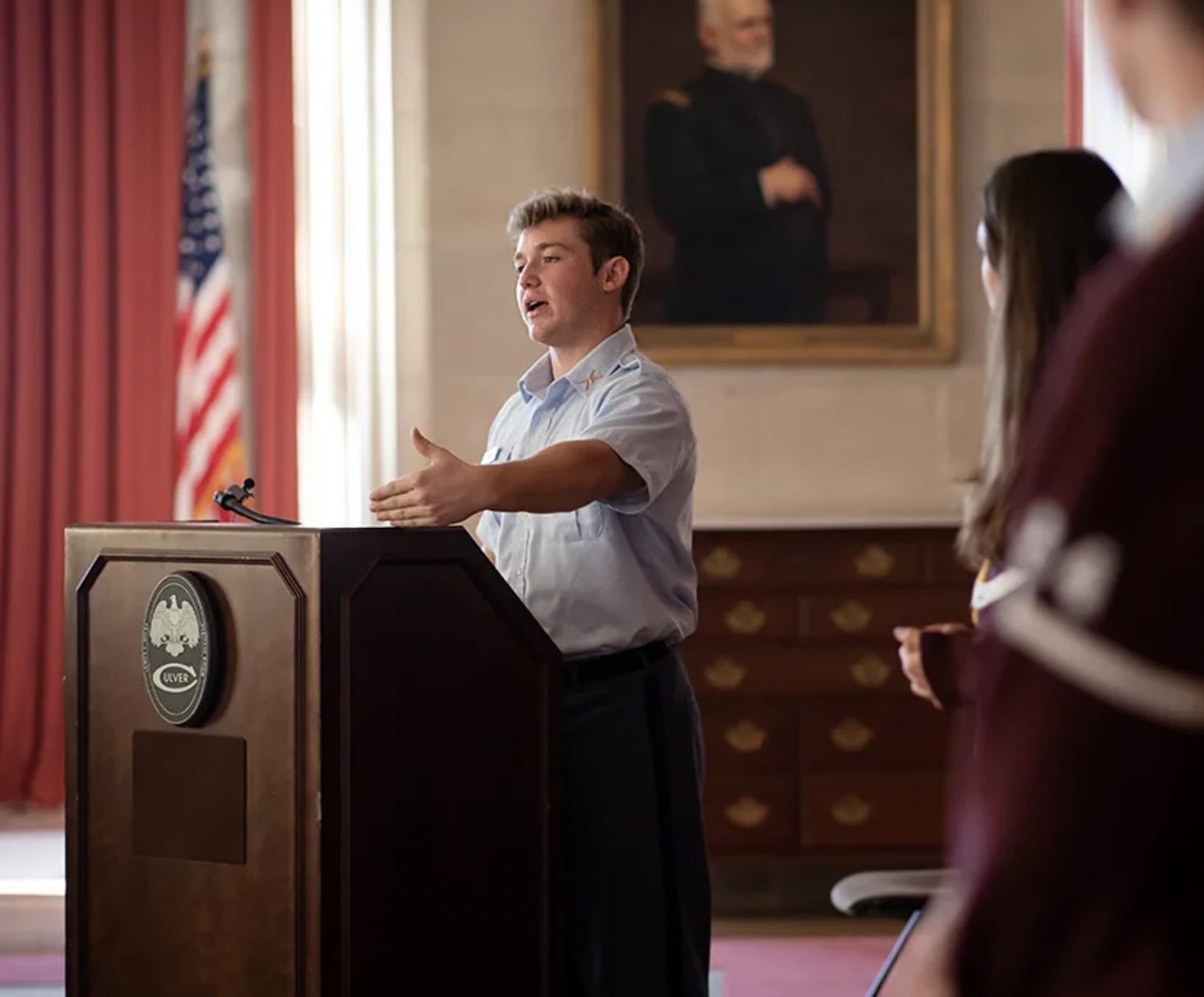 Walter Osowski '25 and other members of Hungry Helpers make their presentation.