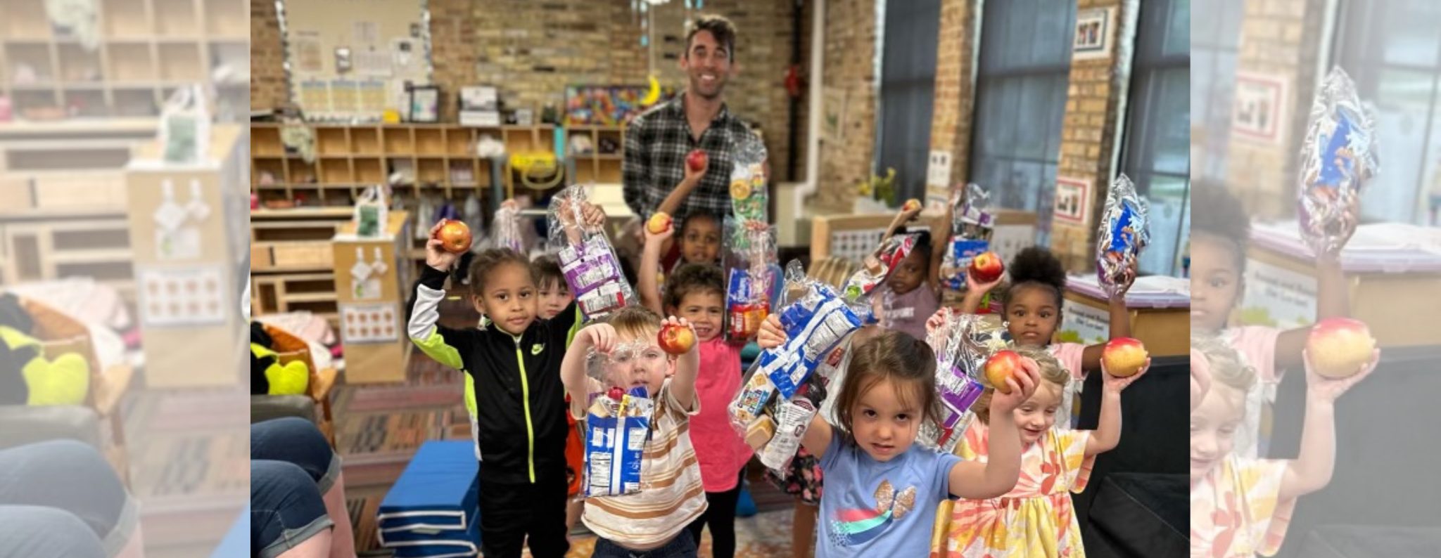 Nick Cutsumpas, “Farmer Nick,” Reads Maddi’s Fridge, Gives Apples to Preschoolers