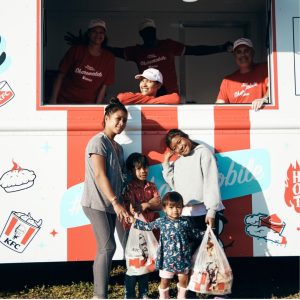 Orlando kids getting KFC as part of a national partnership