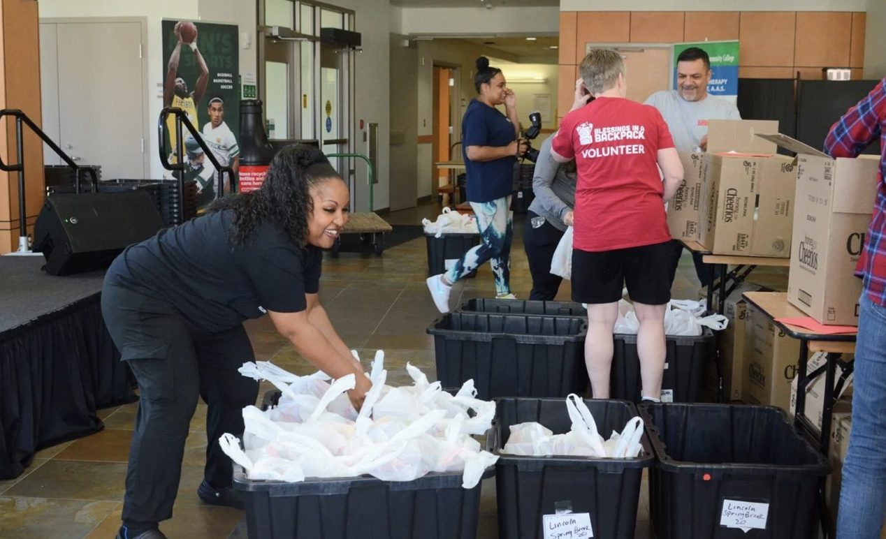 Frederick Community Competes to Pack Blessings in a Backpack Food for Children